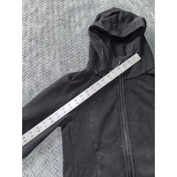 Lululemon Women's Black Full Zip Scuba Hoodie Jacket Thumbholes Size‎ 8 - Image 7