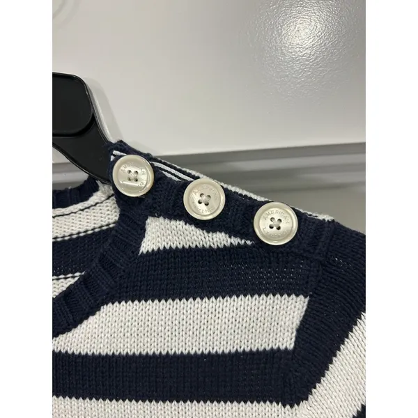 American Living Knit Sweater Striped Blue White 3/4 Sleeve Nautical Coast Sz XL - Image 3