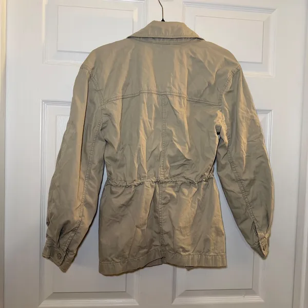 Abercrombie & Fitch‎ Utility Jacket Tan Small Cinched Waist Safari Casual - Image 5