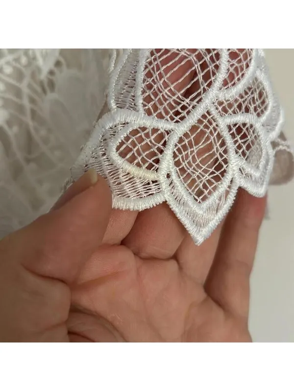 Philosophy White Lace Short Sleeve Blouse - Image 8