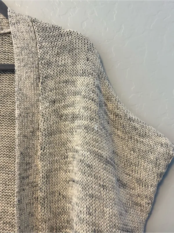 Joie Sona open front fringe hem linen blend open cardigan sweater medium - Image 5