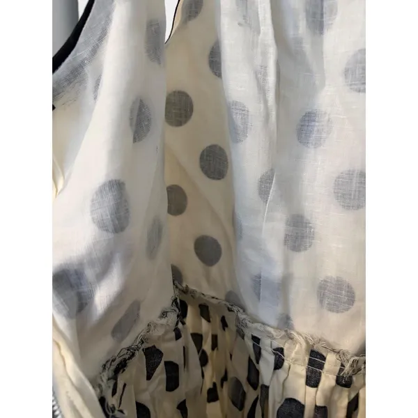 Vintage Style‎ Polka Dot Fit Flare Dress Ivory Black Rockabilly Retro Sleeveless - Image 8