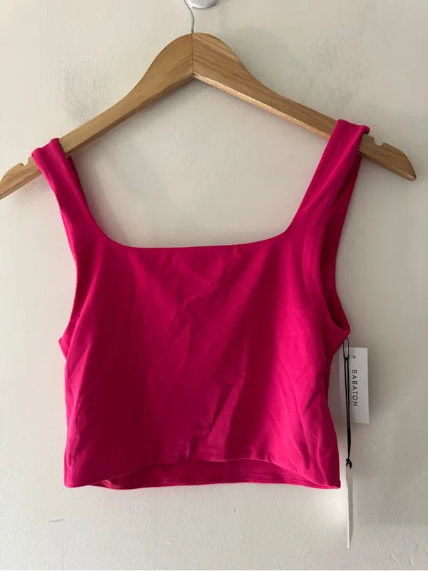 NEW! Babaton Aritzia Pink Countour Squareneck Tee Eros‎ Pink - Image 4