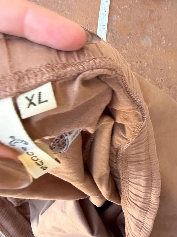 Vtg Tan wide leg capri cargo pant drawstring waist sz XL #y2k #outdoors #retro #utility - Image 6