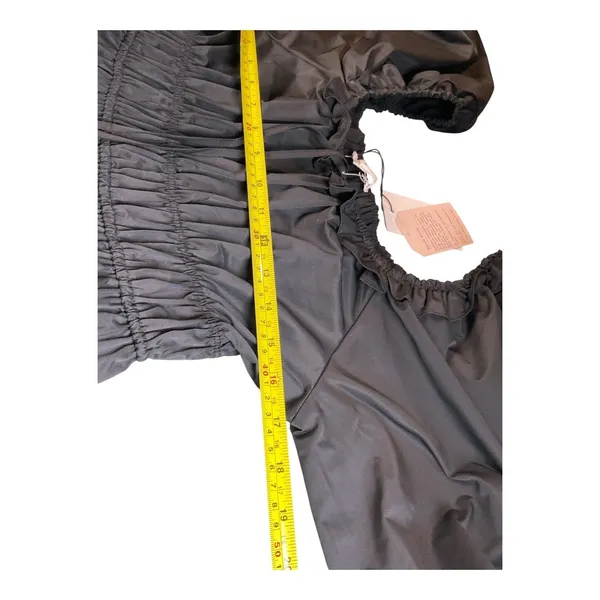 THML Black Puff Sleeve Tiered Midi Dress‎ Ruffle Off Shoulder Party - Image 7