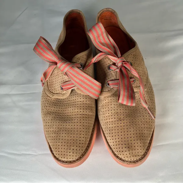 Johnston & Murphy Bree Tan Perforated Suede Lace Up Shoes Peach Womens 7.5‎ - Image 3