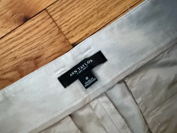 Ann Taylor Linen Cotton Wide Trousers Casual dress pants coastal 8 minimalist khakis chinos - Image 3