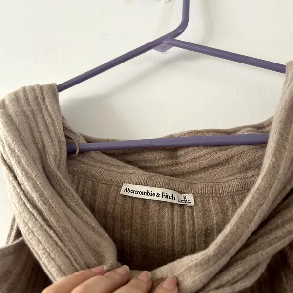 Abercrombie & Fitch Ribbed Folded Over Knit Sweater Top Size S - Image 6
