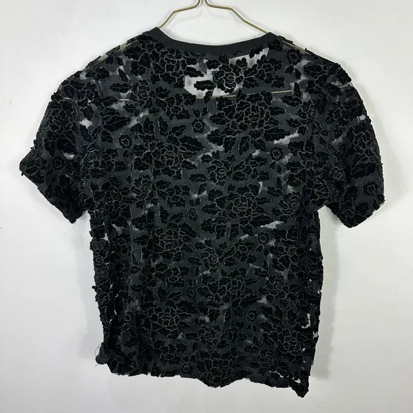 7 For All Mankind Velvet Burnout Floral Top Small‎ Whimsigoth Victorian Romantic - Image 7