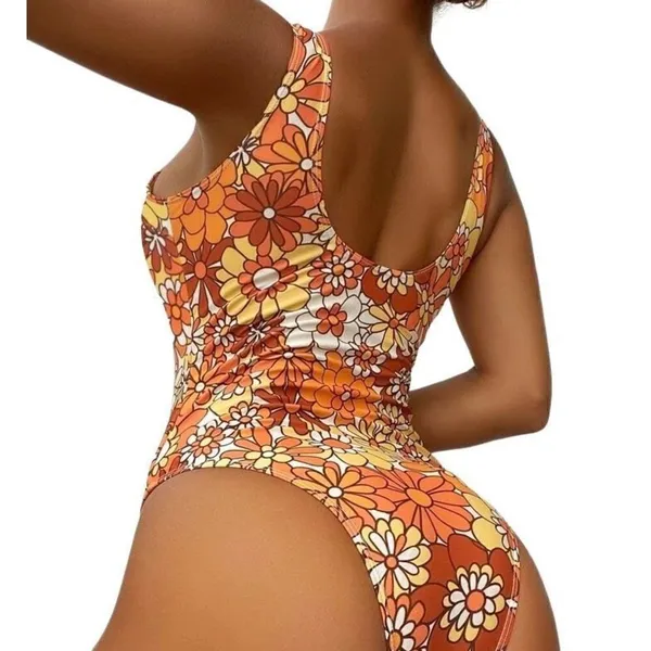 SheIn NWT Cheeky Floral One Piece Swimsuit Sz Med - Image 2