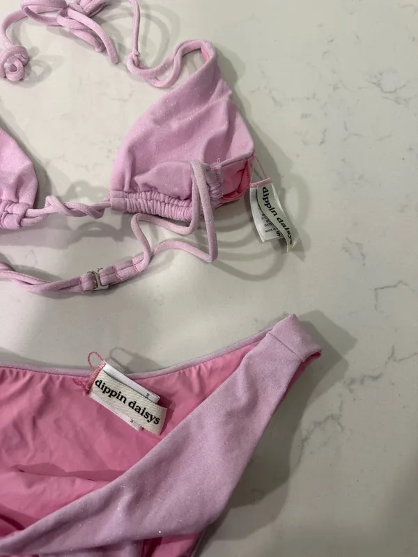 Dippin' Daisy's Shimmery Light Pink Bikini Set - Image 2