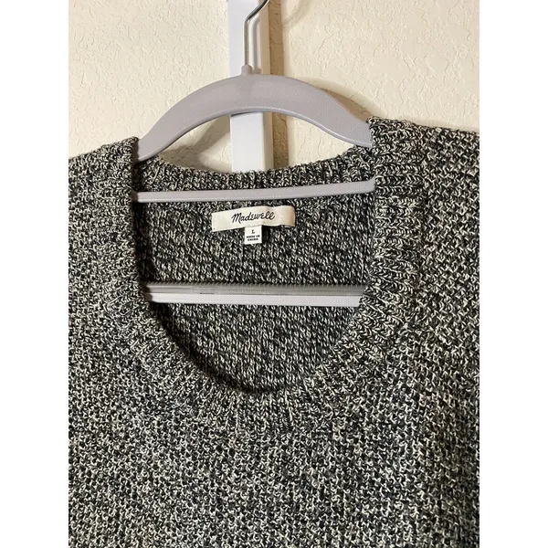 Madewell‎ Marled Black Province Cross-Back Pullover Sweater Sz L - Image 6