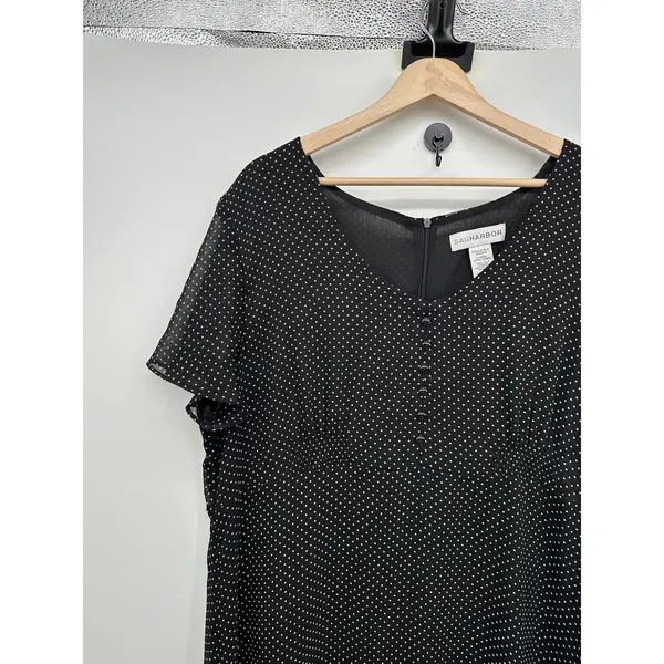 Sagharbor Womens Black Maxi Dress Size XL‎ Dainty Fairy Y2K Polka Dot Coquette - Image 4
