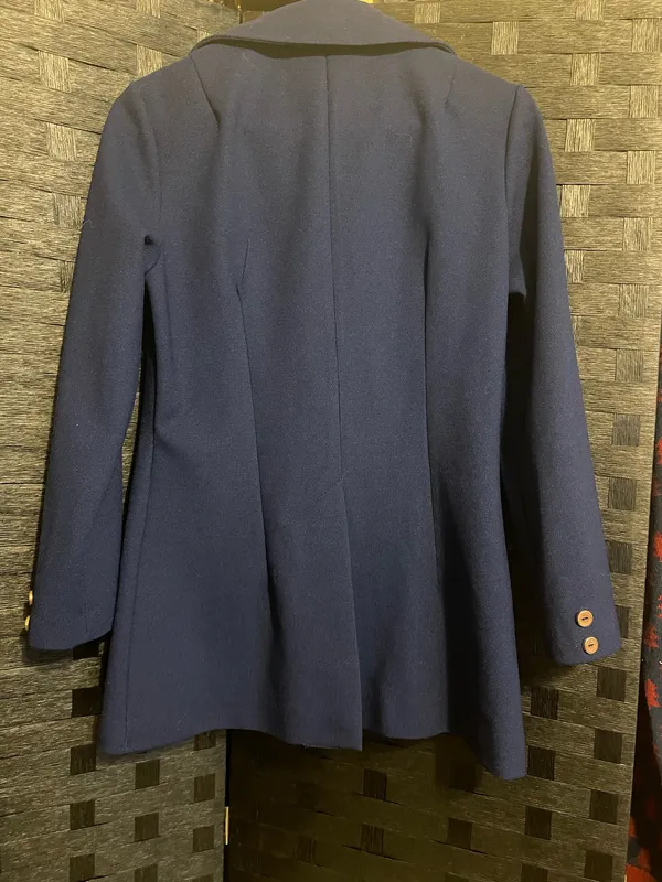 Vintage Queen Casuals 1970s Blazer Women’s Navy Blue Gold Accent Statement Piece - Image 11