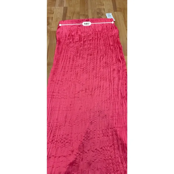 A New Day Women's Textured Crinkle Satin Midi Skirt Coral M NWT - Image 5