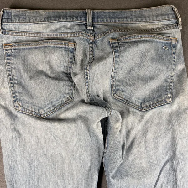 Rag & Bone Dre Boyfriend Jeans Womens 28 Blue Light Wash Mid Rise Distressed - Image 12