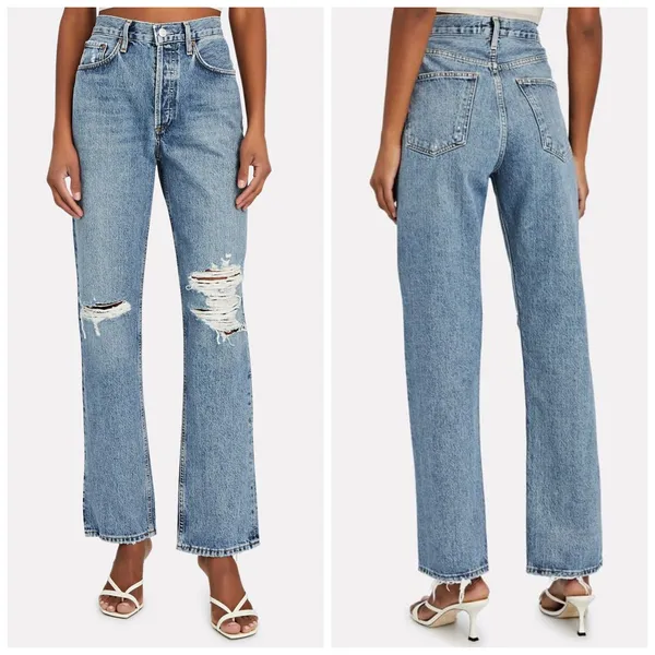 AGOLDE Lana Straight Jeans Ripped Distressed - Image 2