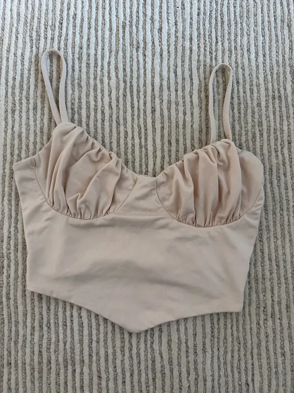 Princess Polly Cream Crop Top - Image 3