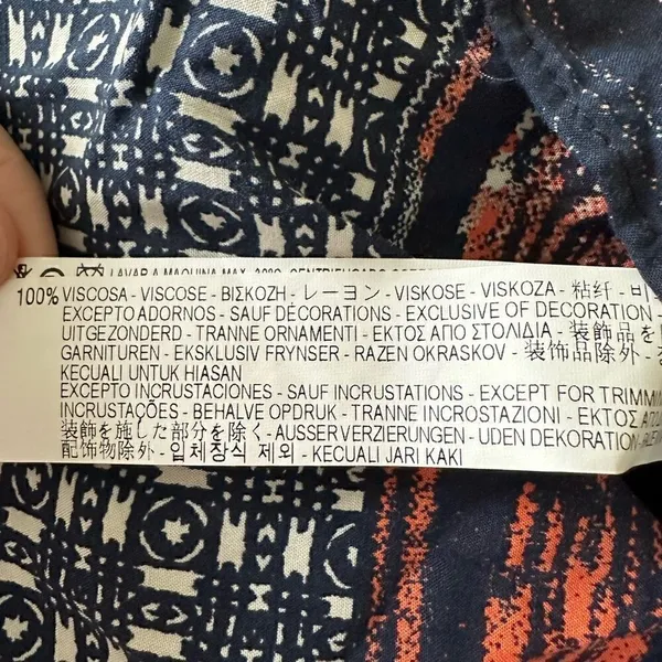 Zara Basic Moroccan Printed Blue/ orange pattern Tunic Dress Size Small - Image 10