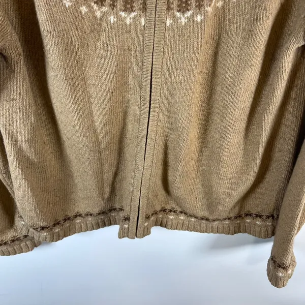 Croft & Barrow Women's Size Small Fair‎ Isle Pinecone Zip Up Cardigan Sweater - Image 3