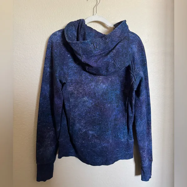 Lululemon Scuba Zip Up Hoodie *Light‎ Cotton Fleece Polar Lights Blue Multi - Image 6