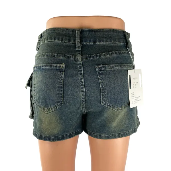 NEW Yiwoyi Women's Blue Dark Wash Mid Rise Mini Pencil Denim Skort Skirt Size M - Image 2