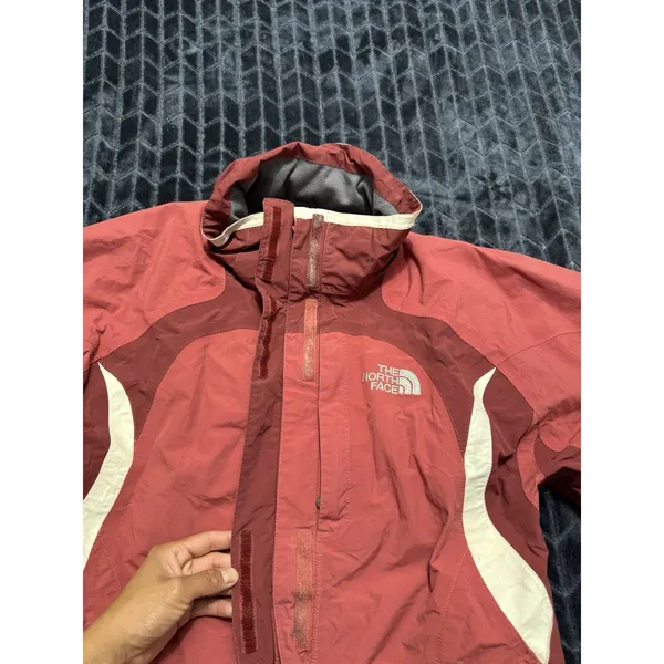 The North Face Women's Jacket Windbreaker Waterproof Lined Pink Hyvent Sz Large - Image 5