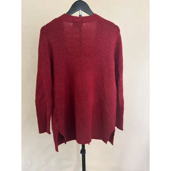 Old Navy Burgundy Open Front Long Cardigan Sweater Size Small - Image 2