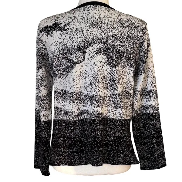 YAL New York Black White Speckled Crew Neck Sweater L - Image 2