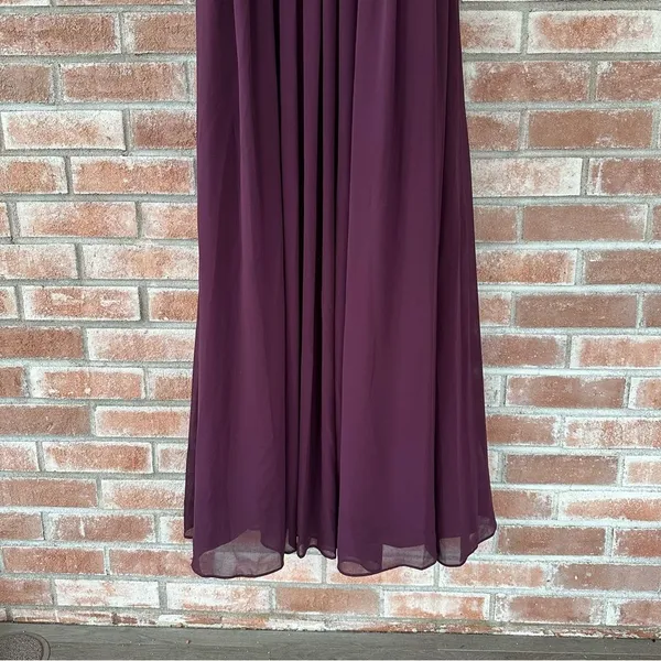 Bill Levkoff 1161 Bridesmaid Gown Dress Formal Open Back Halter Women’s 8 Purple - Image 4