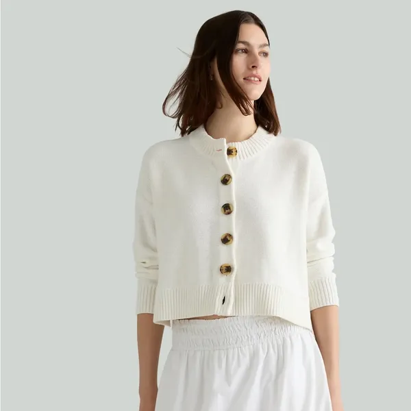 Quince 100% Organic Cotton Cropped Cardigan - Image 2