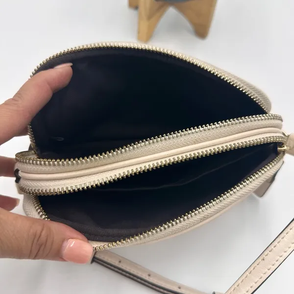Coach CROSSBODY POUCH WITH SOUVENIR EMBROIDERY ( F25946) CHALK/LIGHT GOLD - Image 5