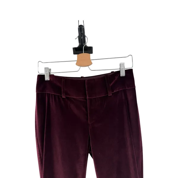 Alice + Olivia‎ Olivia Burgundy Merlot Velvet Bootcut Trousers Pants Size 0 - Image 4