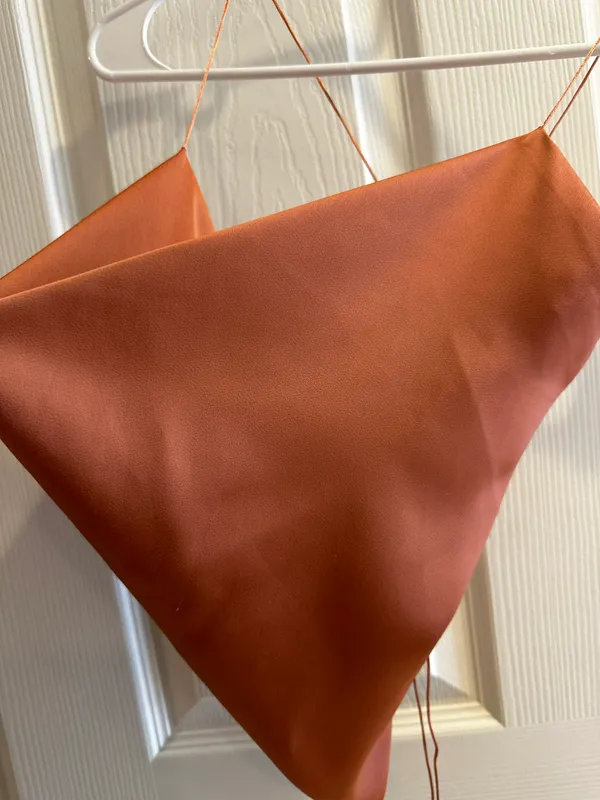 re:named Orange Soft Satin Crop Top - Image 3