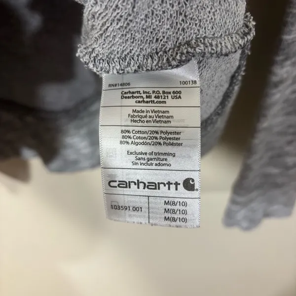Carhartt Women’s Marled Gray Hooded Sweater Size M - Image 4