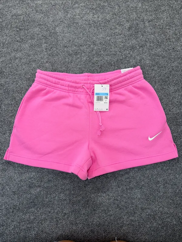 Nike Standard Fit Mid Rise Women's Pink Athletic 4”Length Drawstring Shorts - Image 2