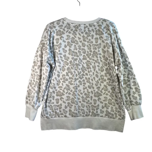 Gameday Couture Indiana Hoosiers Leopard Print Sweatshirt Gray‎ White Large NCAA - Image 2