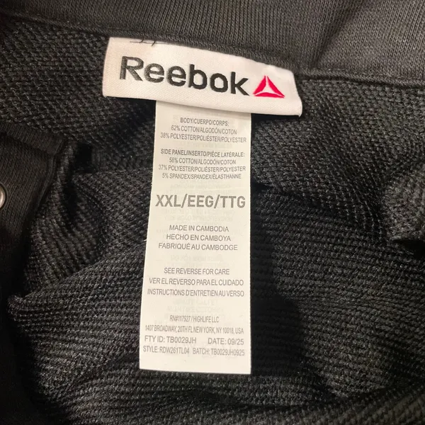 Reebok‎ Sports Club Womens Black Quarter Snap Polo Sweatshirt Size XXL NWT - Image 5