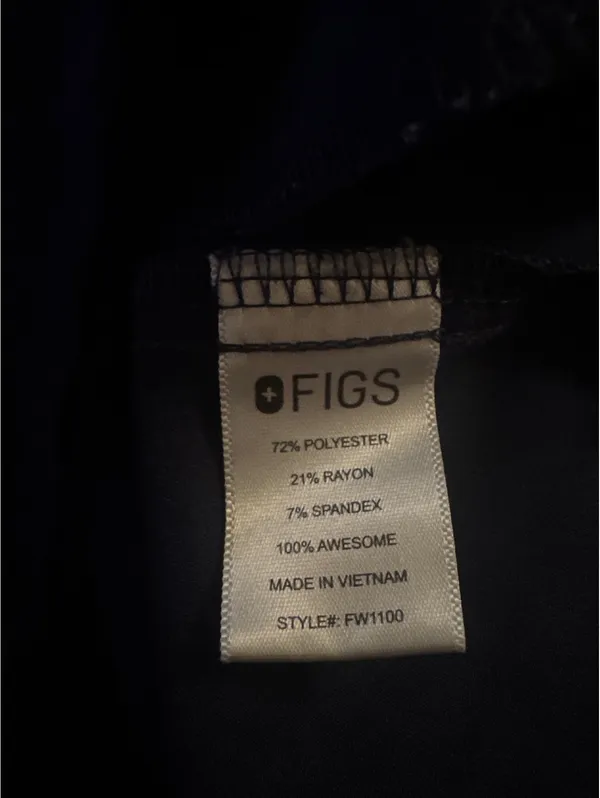 FIGS Navy Blue V-Neck Medical Scrub Top - Image 5