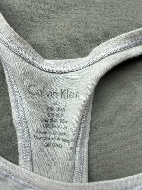 Calvin Klein white Logo Racerback Bralette - Image 2