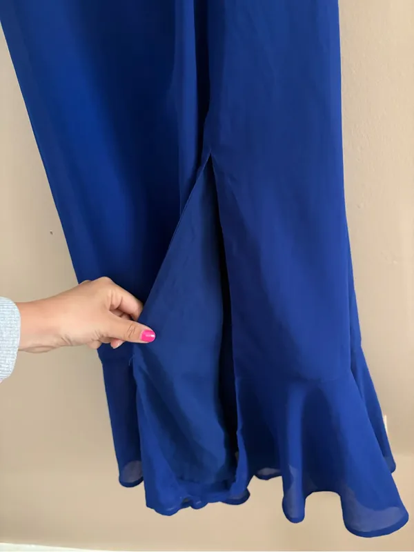 Lulus Summer Invite Royal Blue Tie-Strap Tiered Midi Dress Size XS Feminine - Image 9