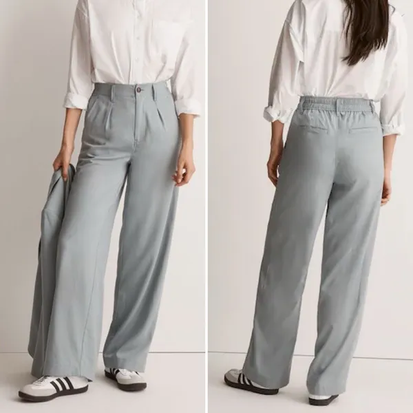 Madewell The Neale Straight-Leg Drapeweave Pant in Overcast Size 4 - Image 2