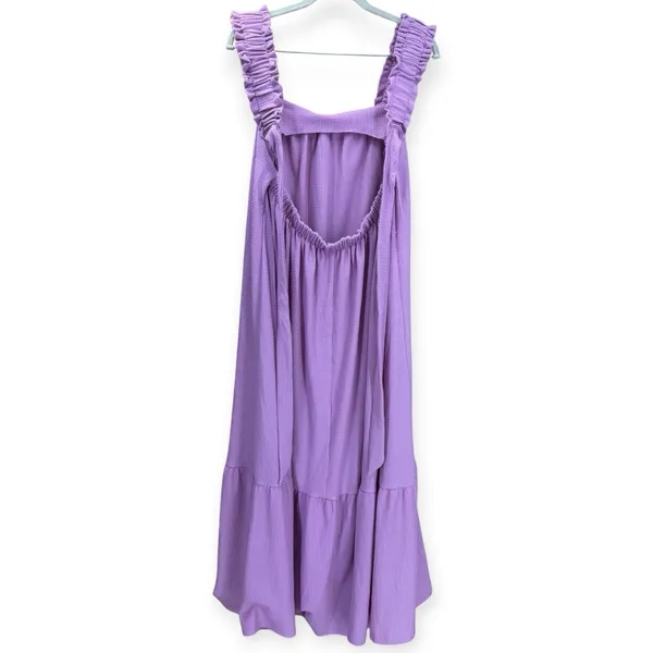 VICI Lavender Textured Tie Back Ruffle Hem Maxi Dress Size Small Sundress - Image 4