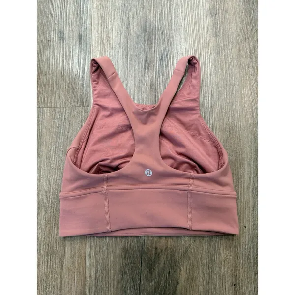 Lululemon Wunder Train Longline Sports Bra Brier Rose Pink Soul‎ Support Size 4 - Image 2