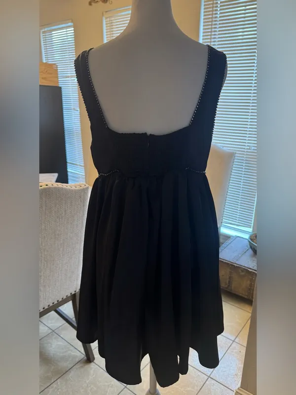 Mustard Seed black rhinestone trimmed hoco party dress - Image 4