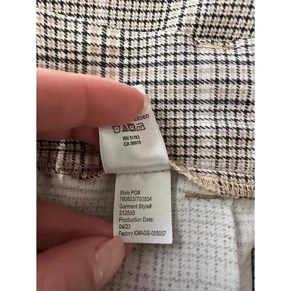 Maurices Women'S Brown tan Plaid Wide Leg Pleated‎ Trousers Size 4 - Image 5