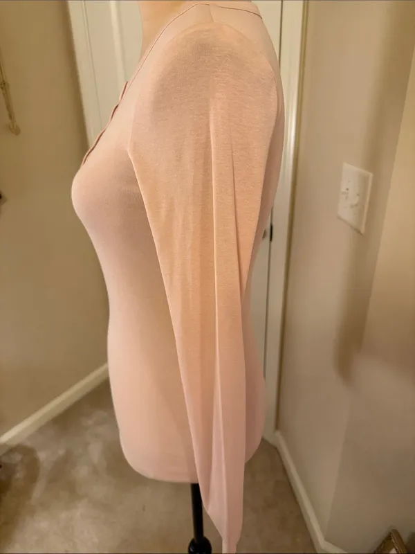 Victoria's Secret Light Pink Long-Sleeve Snap Henley Top - Image 3
