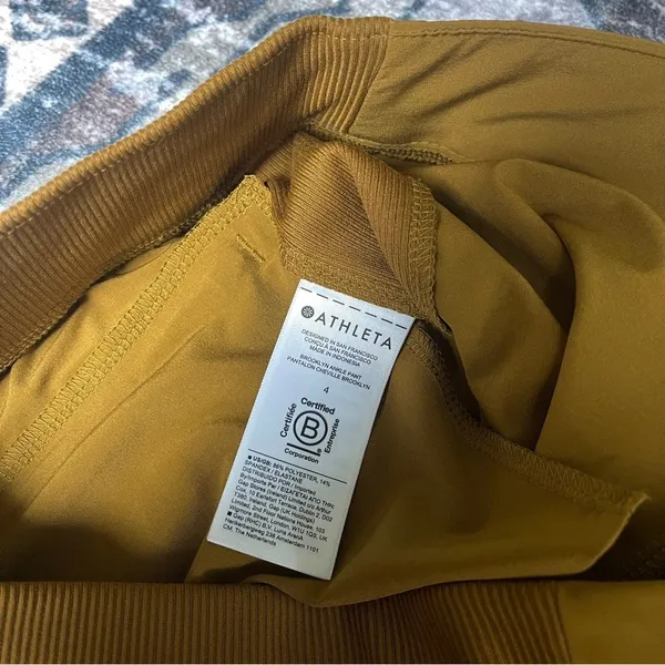 Athleta Brooklyn‎ Ankle Pants Brass Yellow Mid Rise Pockets - Image 5