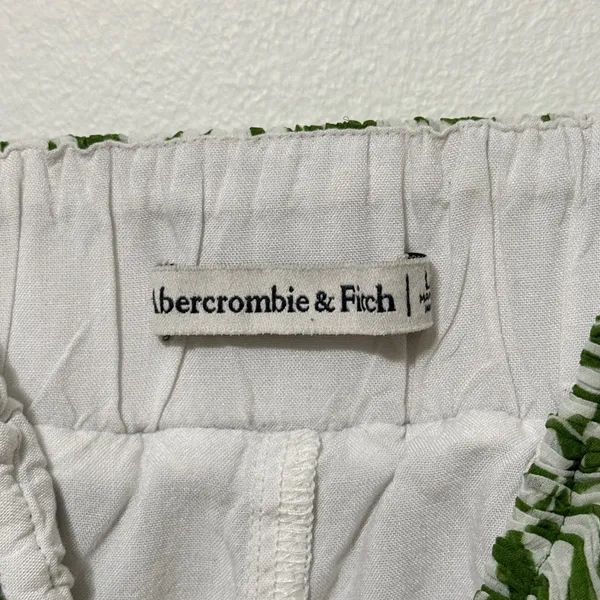 Abercrombie & Fitch Floral Babydoll Plisse Ruched Mini Dress Size Large Petite - Image 3