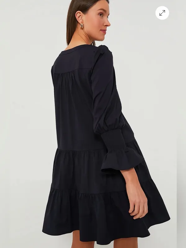 Pomander Place Navy Cotton Poplin Kenzo Dress M - Image 4